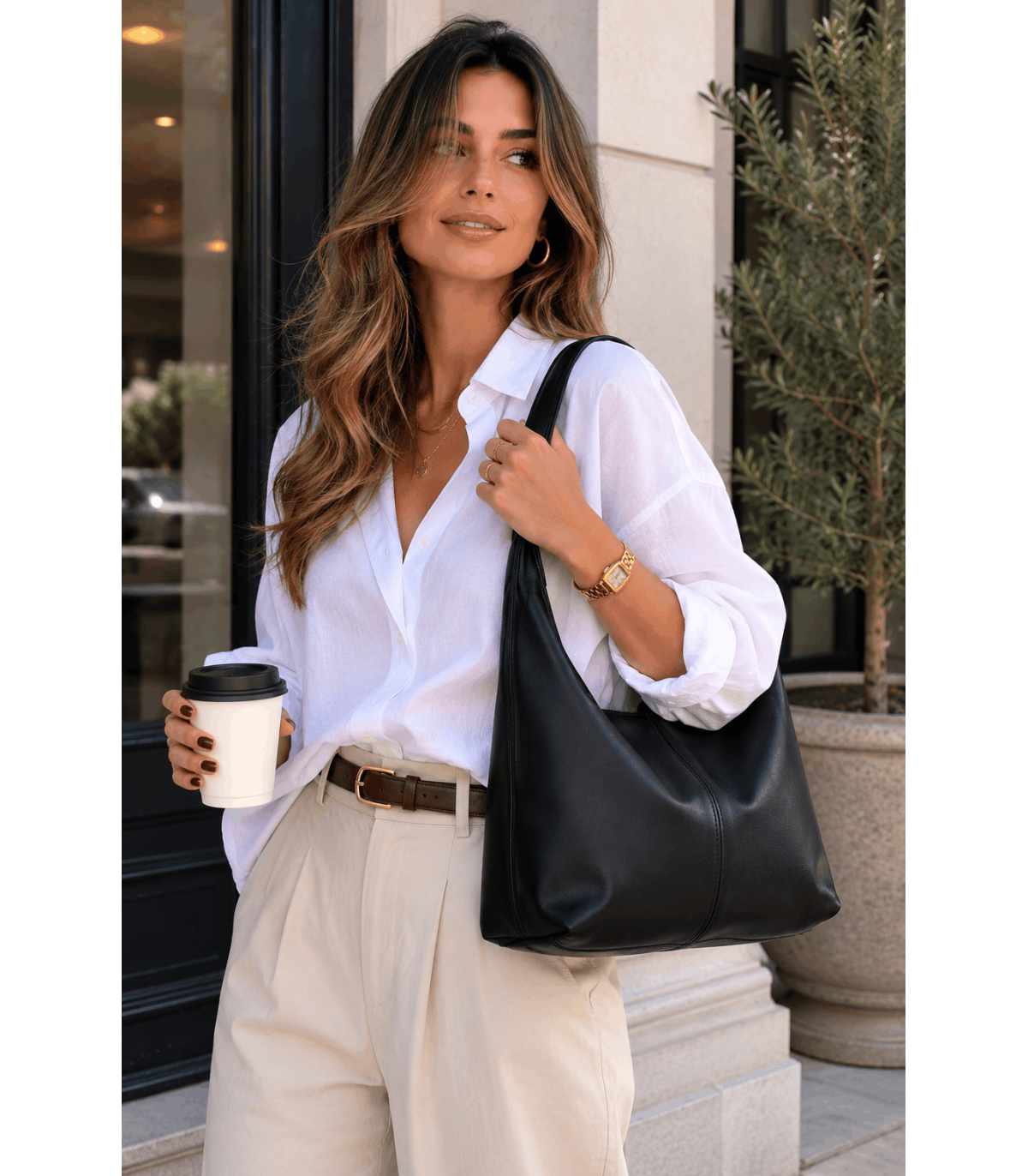 Bolso de piel modelo Trazo
